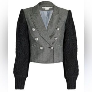 Veronica Beard Eamon Mixed Media Grey Jacket NWOT